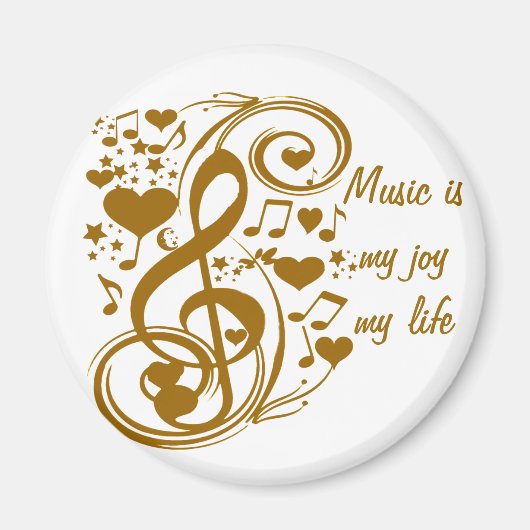 愛と喜び – 金ゴールド_ マグネット (正面)