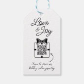 愛と喜びQRコードビデオメッセージファミリーフォト ギフトタグ (正面)