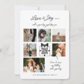 愛と喜びQRコーモダンドミニマルビデオメッセージ シーズンカード (正面)