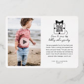 愛と喜びQRコーモダンドミニマルビデオメッセージ 箔シーズンカード (裏面)