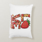 愛と夏 | ピンクとブラウン | 生のイチゴ アクセントクッション (裏面(縦))