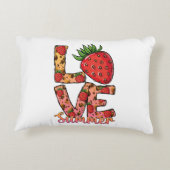 愛と夏 | ピンクとブラウン | 生のイチゴ アクセントクッション (裏面)