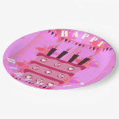 愛と多くのハッピーバースデー ペーパープレート (アングル)