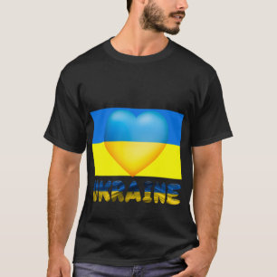 愛と安全ウクライナ国旗 Tシャツ