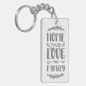 愛と家族でつくられた家かわいい愛の花現状 キーホルダー (正面左)