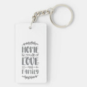 愛と家族でつくられた家かわいい愛の花現状 キーホルダー (裏面)