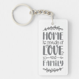 愛と家族でつくられた家かわいい愛の花現状 キーホルダー