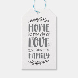 愛と家族でつくられた家かわいい愛の花現状 ギフトタグ