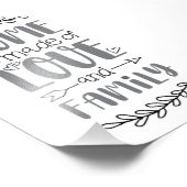 愛と家族でつくられた家かわいい愛の花現状 フォトプリント            (角)