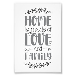 愛と家族でつくられた家かわいい愛の花現状 フォトプリント           