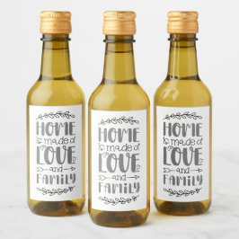 愛と家族でつくられた家かわいい愛の花現状 ワインラベル