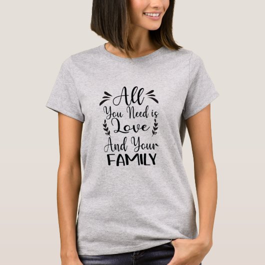 愛と家族の引用Tシャツ Tシャツ (正面)