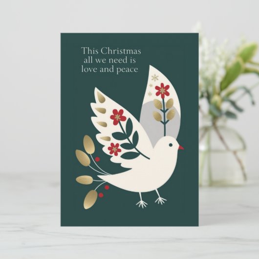 愛と平和とエレガントクリスマススタイリッシュ シーズンカード (スタンド正面)