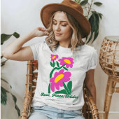 愛と平和とデイジーの花 Tシャツ