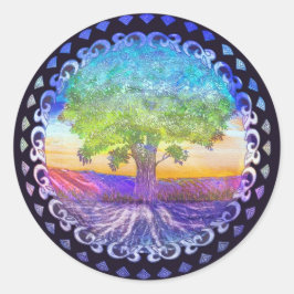 愛と平和とバランスの木 ラウンドシール