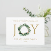 愛と平和と喜びに満ちたゴールドクリスマスを願って シーズンカード (スタンド正面)