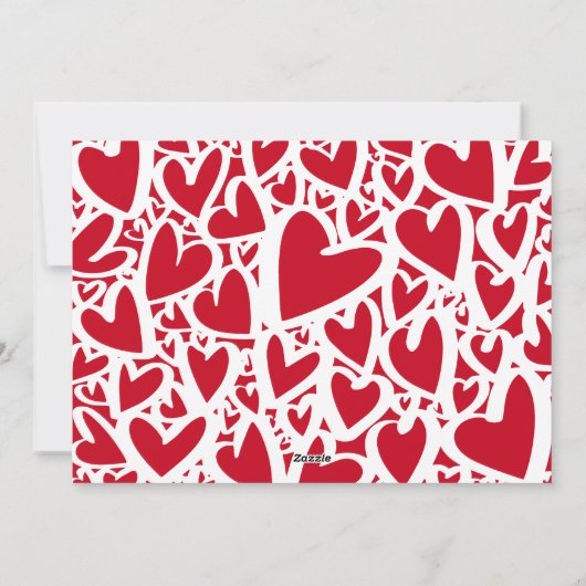 愛と平和と喜びのクリスマス 赤い家族写真 シーズンカード (裏面)