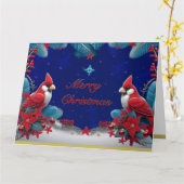愛と平和と喜び: 聖なるクリスマスの祝福 カード (黄色い花)