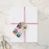 愛と平和のカラフルな雪の結晶の写真ホリデー ギフトタグ (より糸付き)