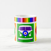 愛と平和のキャンパーファンライフをパーソナライズ コーヒーマグカップ (中央)