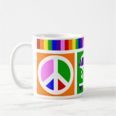 愛と平和のキャンパーファンライフをパーソナライズ コーヒーマグカップ (左)