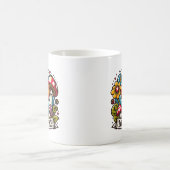 愛と平和のハート - 励ましのデザイン コーヒーマグカップ (中央)