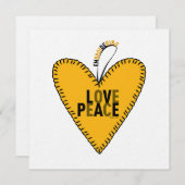 愛と平和の刺繍・黄色・ シーズンカード (正面/裏面)