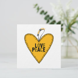 愛と平和の刺繍・黄色・ シーズンカード