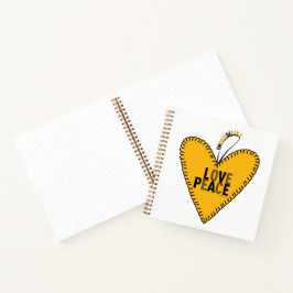 愛と平和の刺繍・黄色・ ノートブック