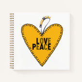 愛と平和の刺繍・黄色・ ノートブック (正面)