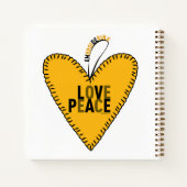 愛と平和の刺繍・黄色・ ノートブック (裏面)