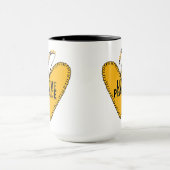 愛と平和の刺繍・黄色・ マグカップ (中央)