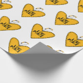 愛と平和の刺繍・黄色・ ラッピングペーパー (角)