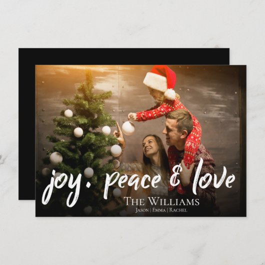 愛と平和の喜び |写真 |クリスマス シーズンカード (正面/裏面)