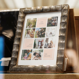 愛と平和の家族の写真コラージュのポスターとプリント ポスター