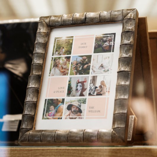 愛と平和の家族の写真コラージュのポスターとプリント ポスター