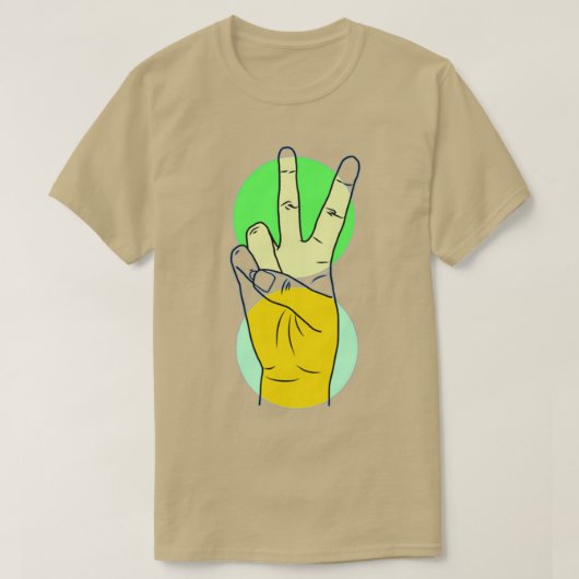 愛と平和の手話 Tシャツ (デザイン正面)