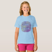 愛と平和の淡い色の子供用Tシャツ Tシャツ (正面フル)