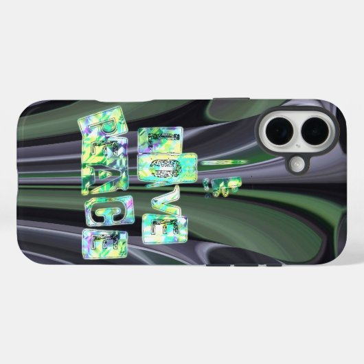 愛と平和の美しいアートプリントテキストデザイン Case-Mate iPhoneケース (裏面 (横))