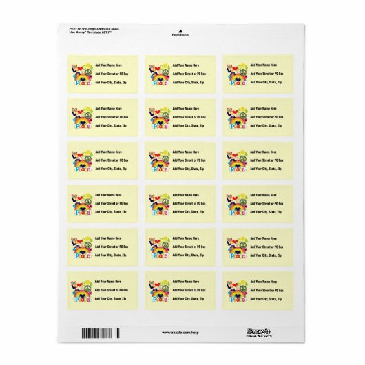 愛と平和ベビー ラベル (フルシート)