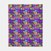 愛と平和60のヒッピー花パワーGroovy フリースブランケット (正面)