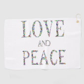 愛と平和 – ジェムストーンレタリングデザイン ゴルフタオル (横)