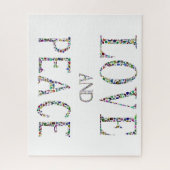 愛と平和 – ジェムストーンレタリングデザイン ジグソーパズル (縦)