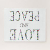 愛と平和 – ジェムストーンレタリングデザイン ジグソーパズル (横)