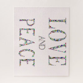 愛と平和 – ジェムストーンレタリングデザイン ジグソーパズル