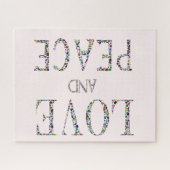 愛と平和 – ジェムストーンレタリングデザイン ジグソーパズル (横)