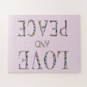 愛と平和 – ジェムストーンレタリングデザイン ジグソーパズル (横)