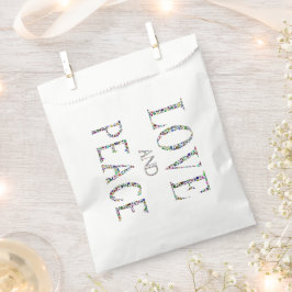 愛と平和 – ジェムストーンレタリングデザイン フェイバーバッグ