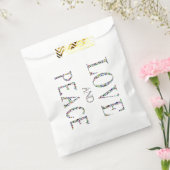 愛と平和 – ジェムストーンレタリングデザイン フェイバーバッグ (封をした状態)