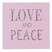 愛と平和 – ジェムストーンレタリングデザイン フォトキューブ (正面)